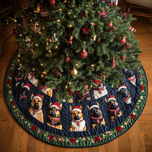 Merry Shepherd Whispers Quilted Christmas Tree Skirt NCU0PT1516