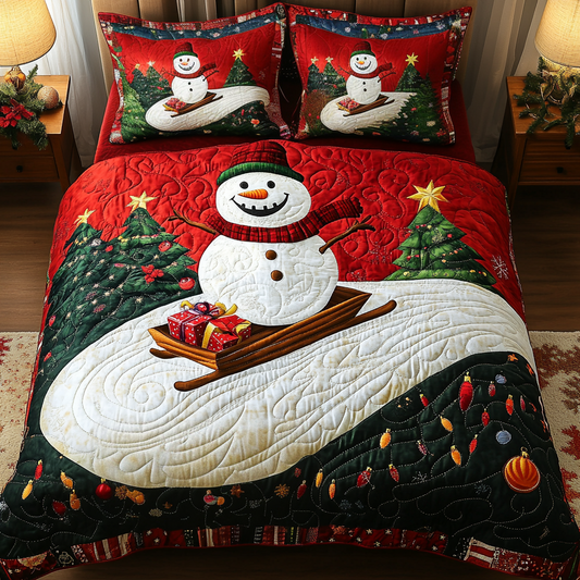 Merry Sleigh 3-Piece Quilted Bedding Set NCU0TL2279