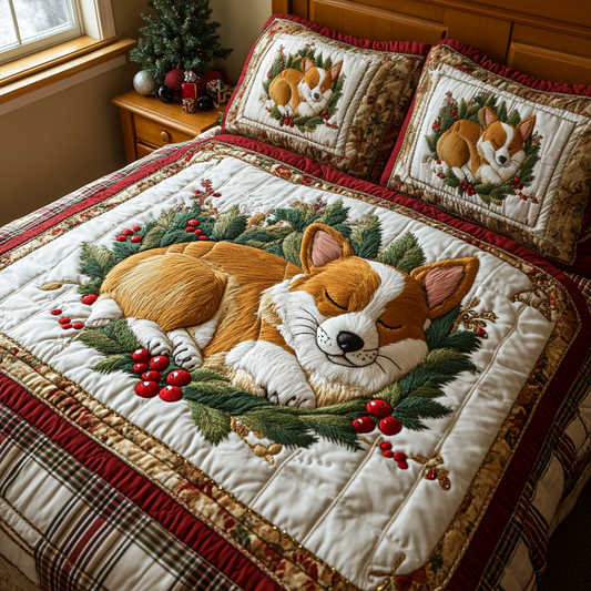 Merry Snooze to You 3-Piece Quilted Bedding Set NCU0DV2299