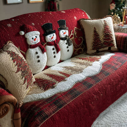 Merry Snowmen Quilted Sofa Cover NCU0PT10529