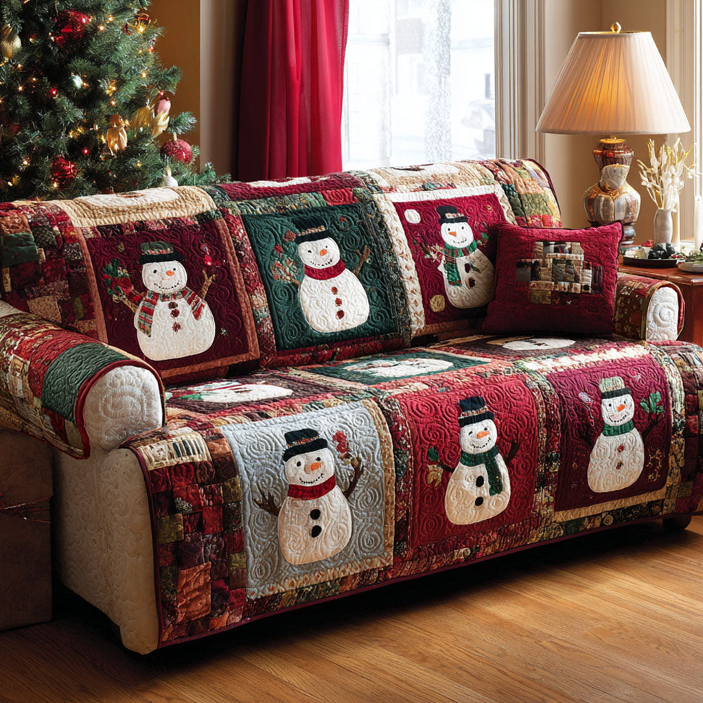 Merry Snowmen Quilted Sofa Cover NCU0TV1037