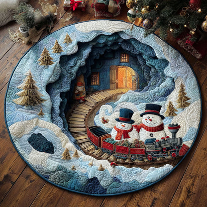 Merry Snowpath Quilted Round Mat NCU0PT10431