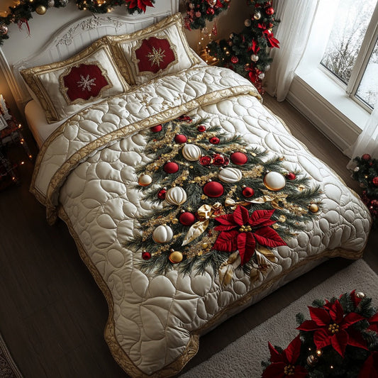 Merry Spruce 3-Piece Quilted Bedding Set NCU0DV8154