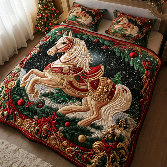 Merry Steed 3-Piece Quilted Bedding Set NCU0VH1145