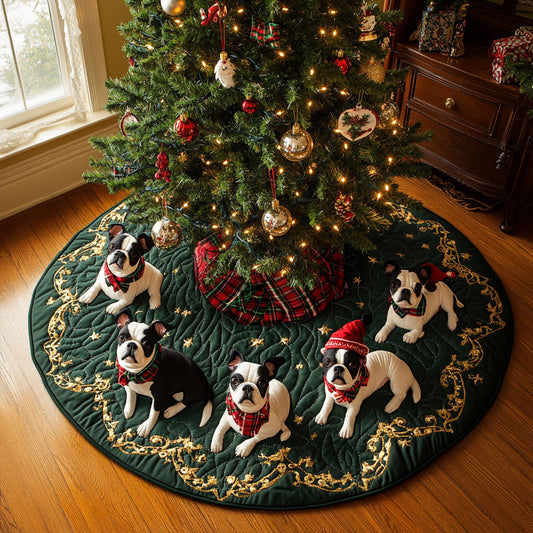 Merry Terrier Magic Quilted Christmas Tree Skirt NCU0DV8172