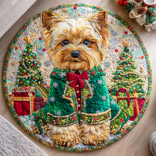 Merry Terrier Quilted Round Mat NCU0TD864