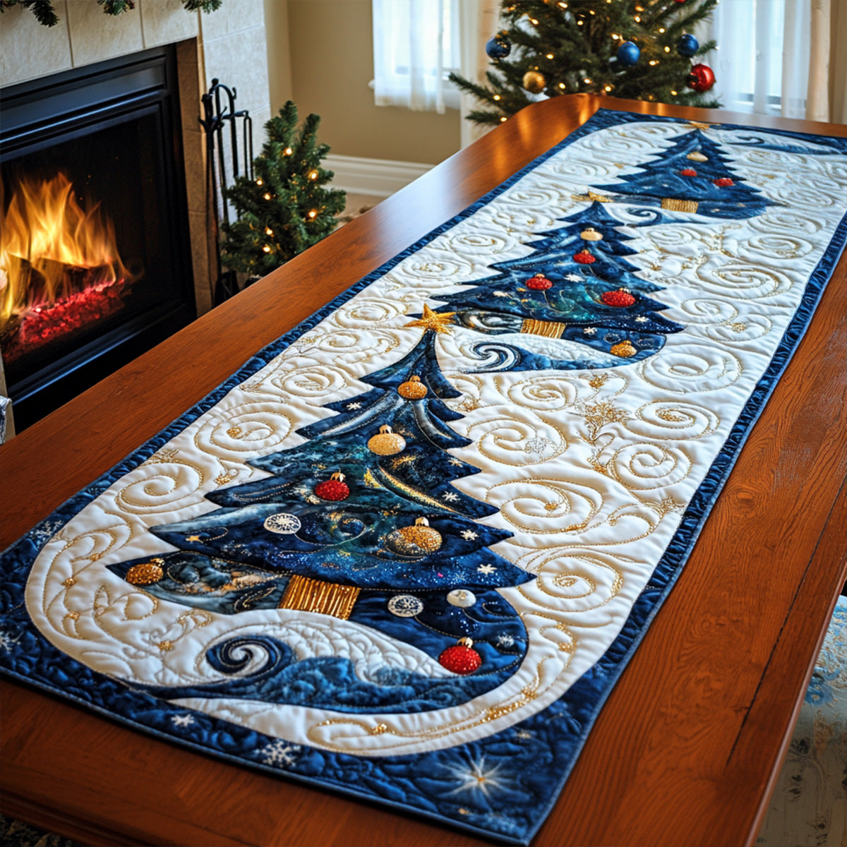 Merry Tree Grove Quilted Table Runner NCU0PT1387