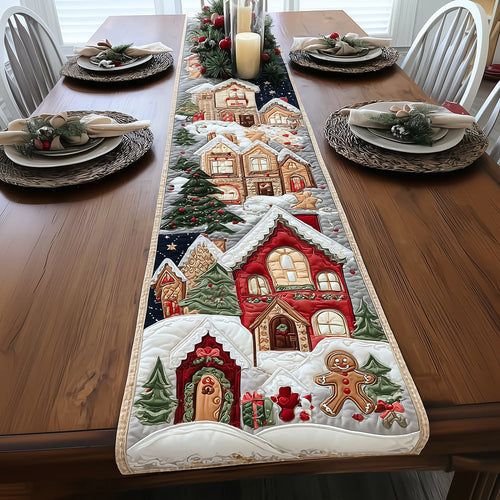 Merry Village Quilted Table Runner NCU0TH3370