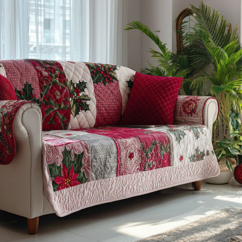 Merry Winter Garden Quilted Sofa Cover NCU0PT10597