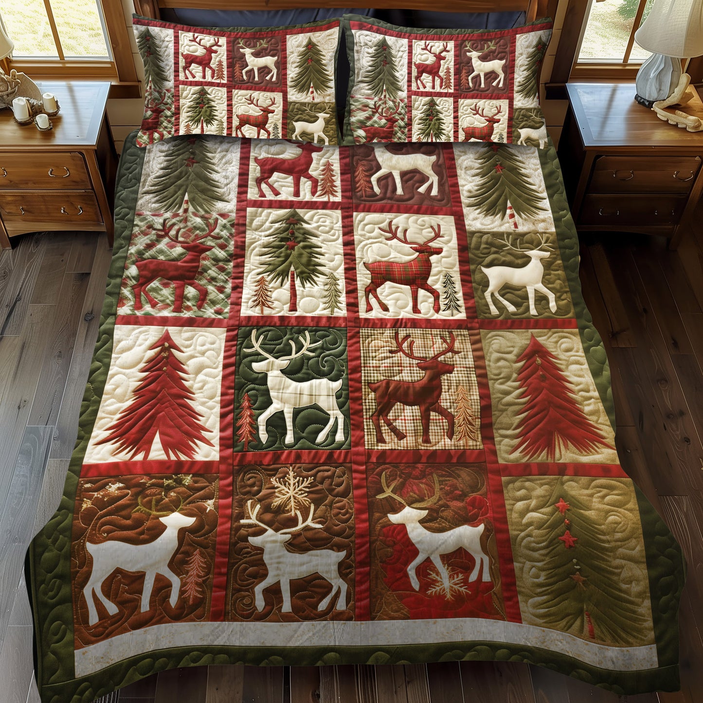 Merry and Bright 3-Piece Quilted Bedding Set NCU0DV1629