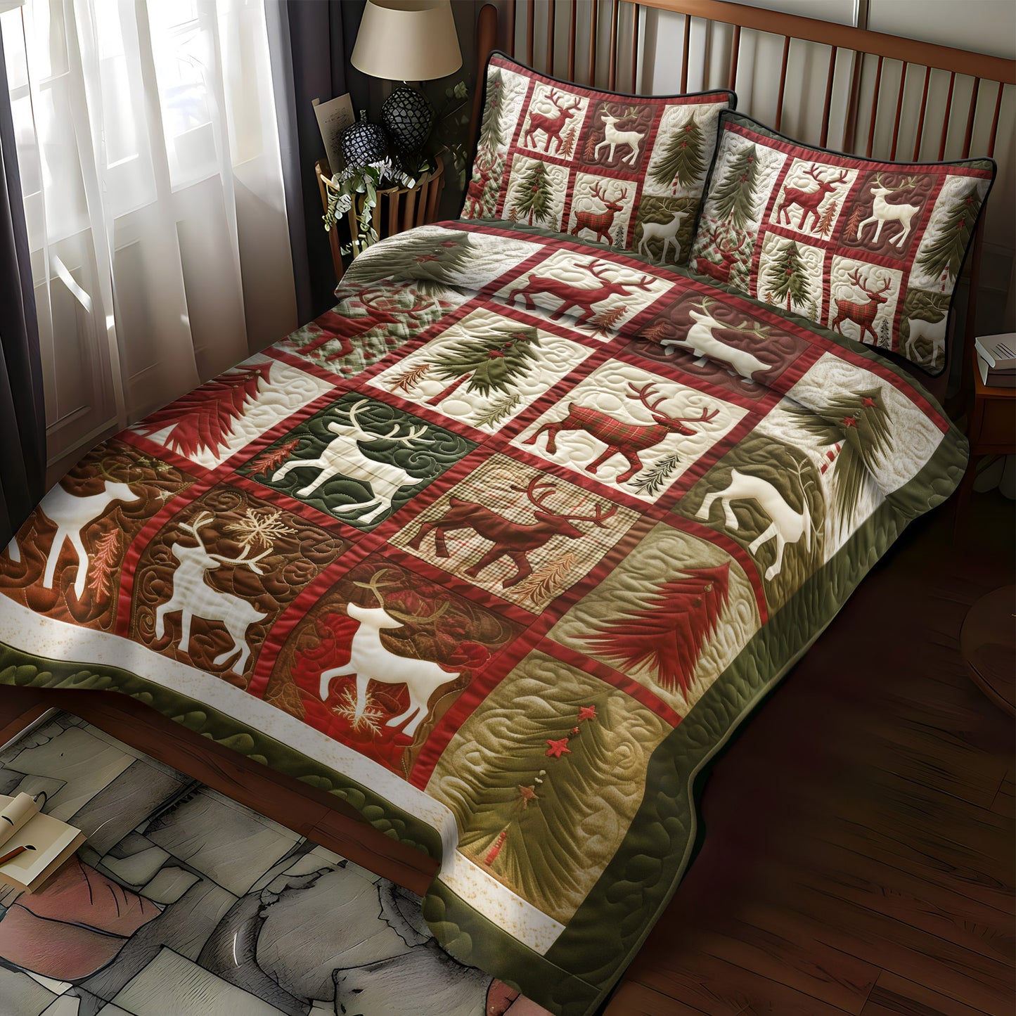 Merry and Bright 3-Piece Quilted Bedding Set NCU0DV1629