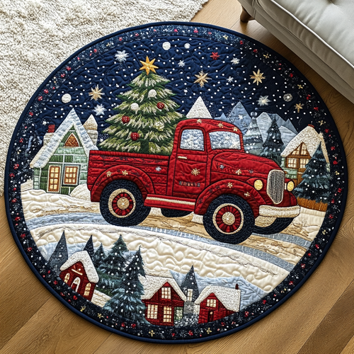 Merry and Bright Quilted Round Mat NCU0DK1235