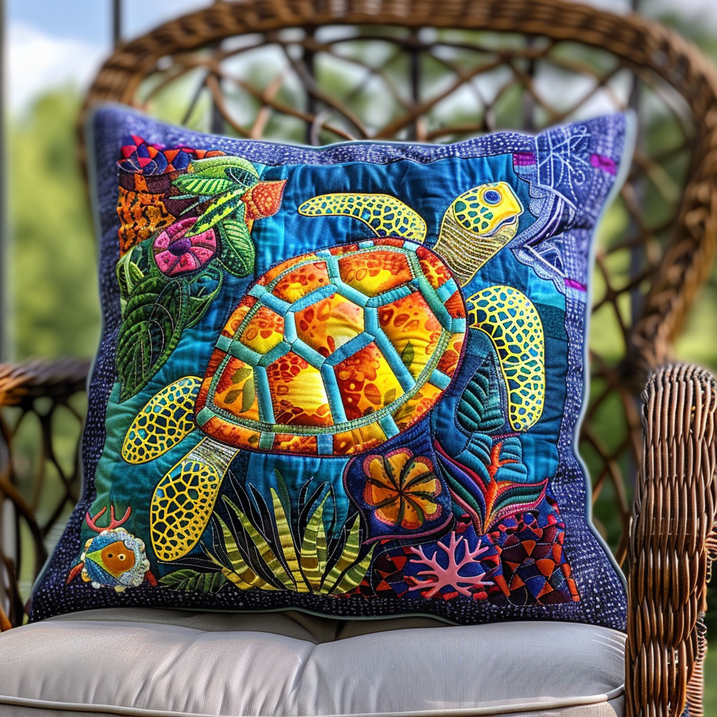 Mesmerizing Turtles Quilted Pillow Case NCU0VL269