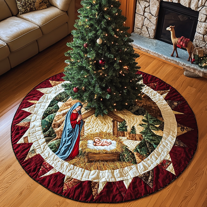 Nativity Christmas Quilted Tree Skirt NCU0VT315