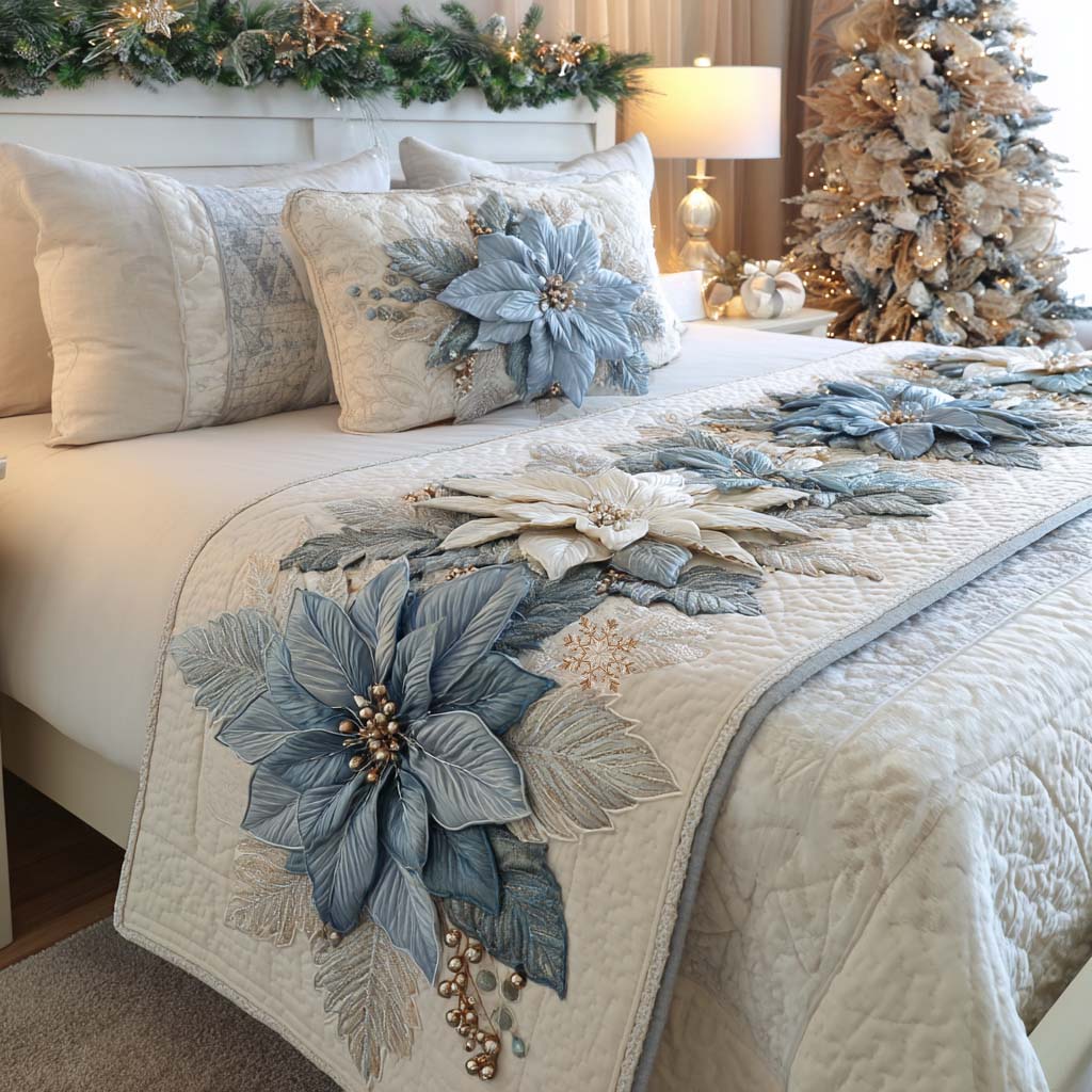 Midnight Bloom Quilted Bed Runner NCU0XD786