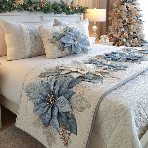 Midnight Bloom Quilted Bed Runner NCU0XD786