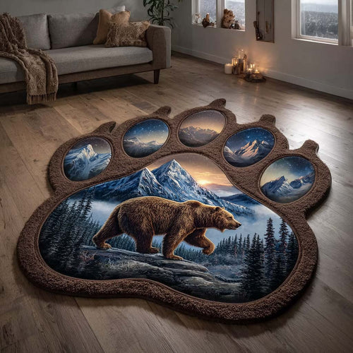 Midnight Bear Custom Shape Area Rug NCU0HH1969