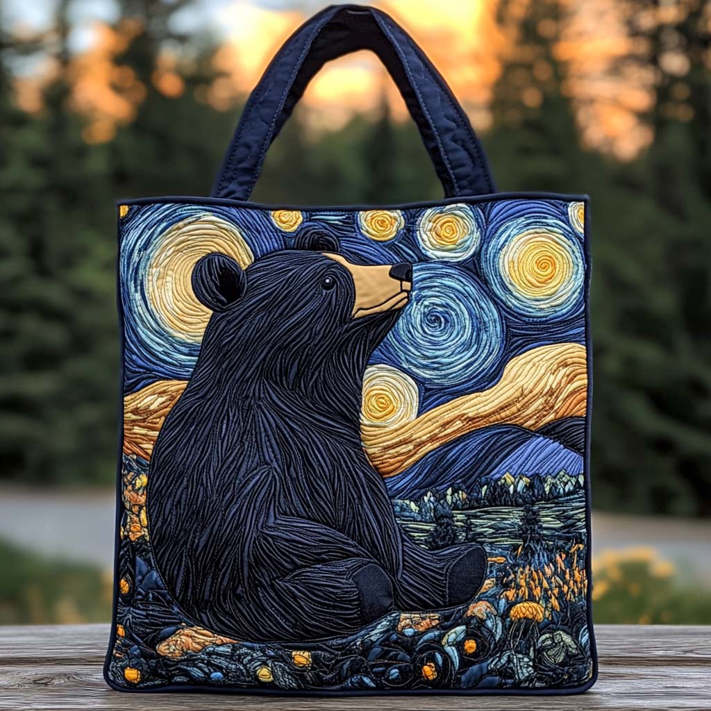 Midnight Bear Dreams Quilted Tote Bag NCU0XD1177
