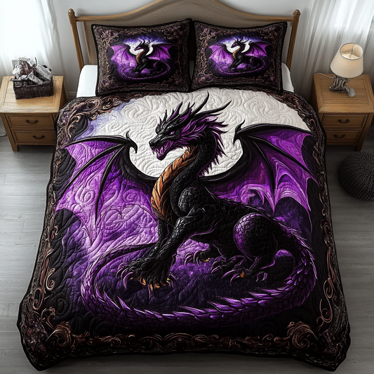 Midnight Blaze 3-Piece Quilted Bedding Set NCU0NT3806