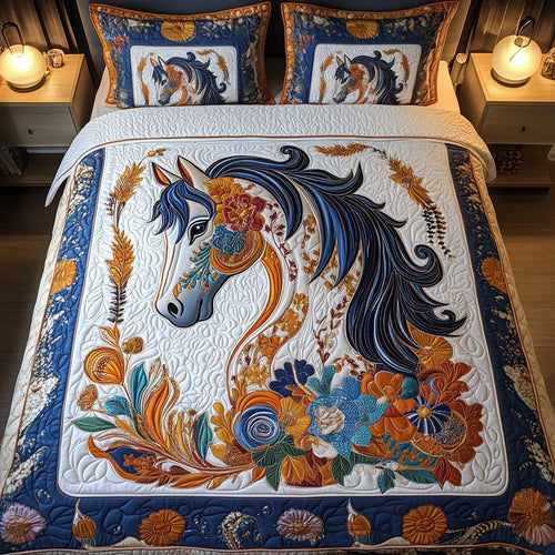 Midnight Bloom 3-Piece Quilted Bedding Set NCU0NT2249