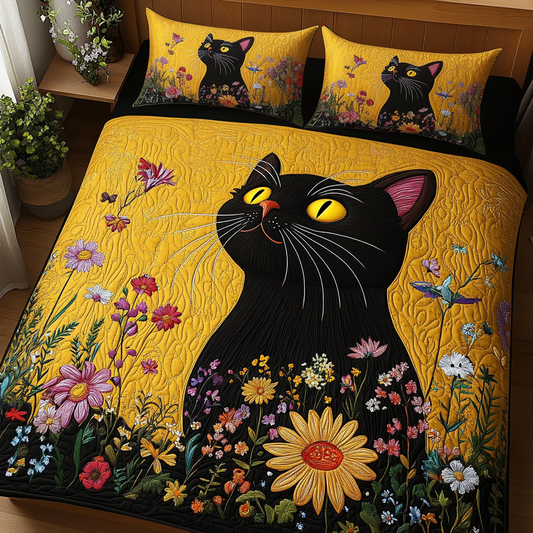 Midnight Bloom 3-Piece Quilted Bedding Set NCU0VL2210