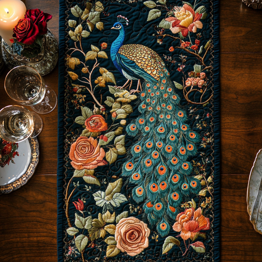 Midnight Bloom Quilted Table Runner NCU0VH4841