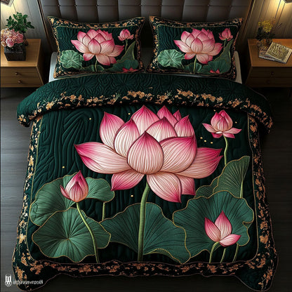 Midnight Blossom 3-Piece Quilted Bedding Set NCU0NT3137