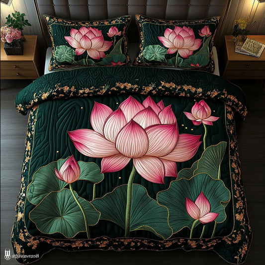 Midnight Blossom 3-Piece Quilted Bedding Set NCU0NT3137