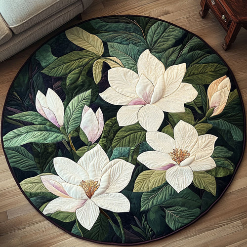 Midnight Blossom Quilted Round Mat NCU0NT4215