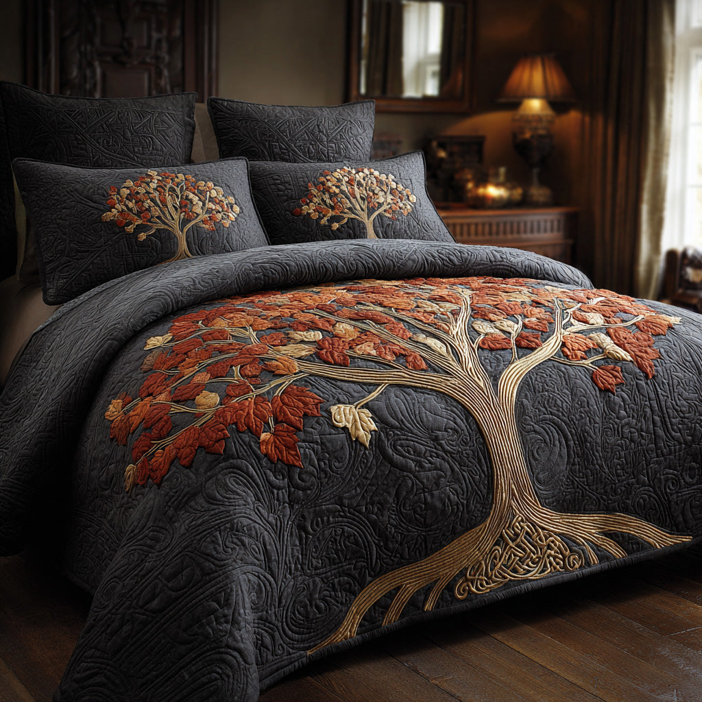 Midnight Canopy 3-Piece Quilted Bedding Set NCU0VL3127