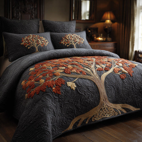 Midnight Canopy 3-Piece Quilted Bedding Set NCU0VL3127