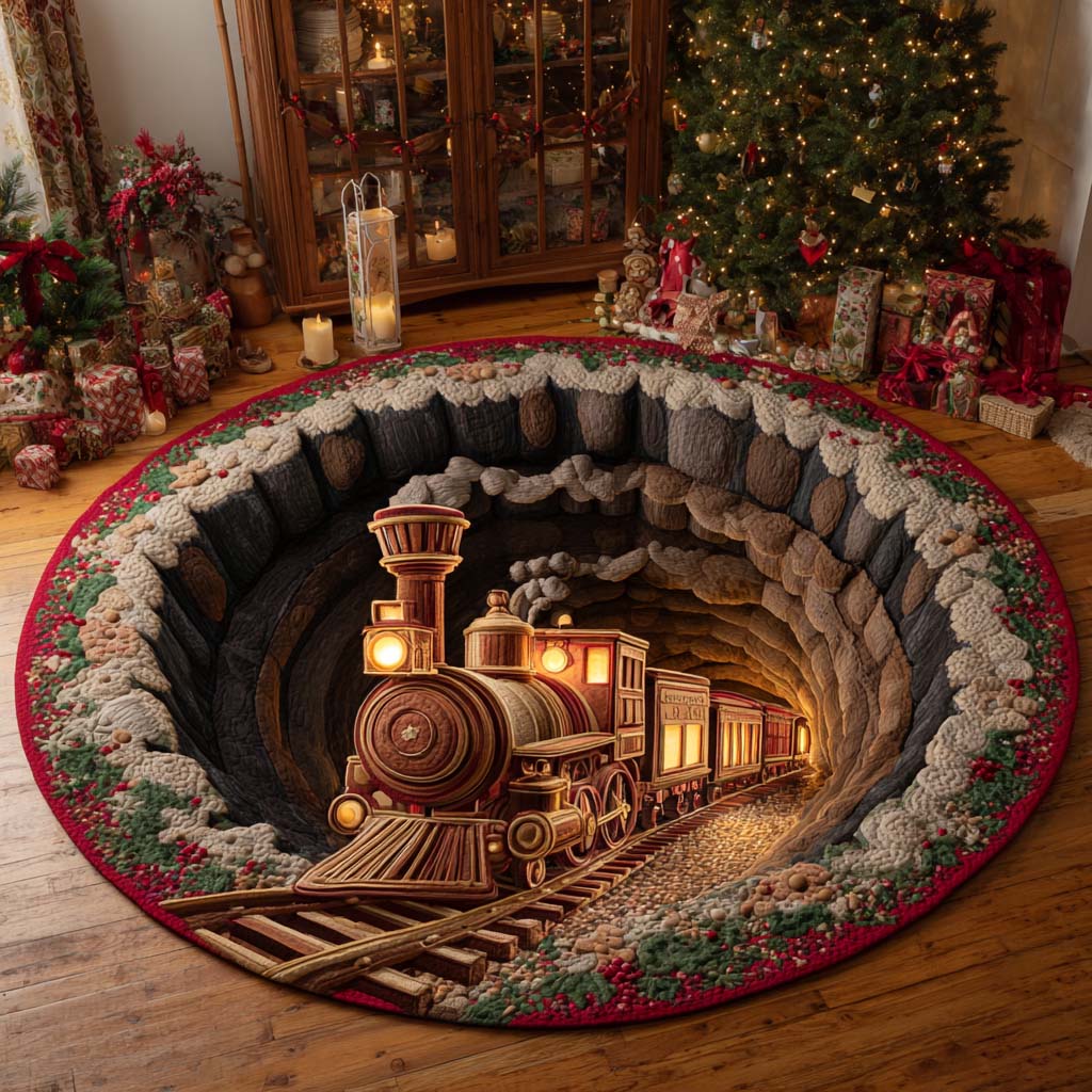 Midnight Canyon Express Quilted Round Mat NCU0XD1860