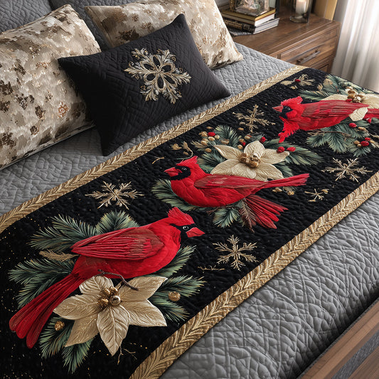 Midnight Cardinals Quilted Bed Runner NCU0TH3742