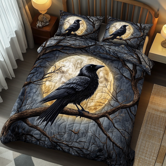 Midnight Caw 3-Piece Quilted Bedding Set NCU0DK4964