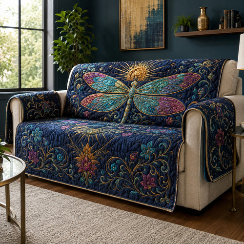Midnight Celestial Skimmer Quilted Sofa Cover NCU0VL3808