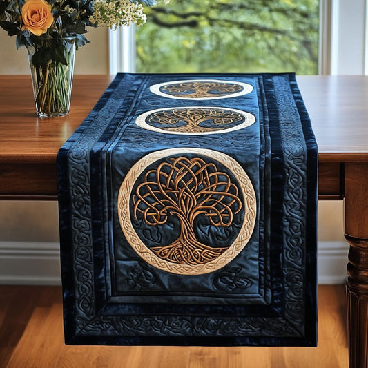 Midnight Celtic Tree Quilted Table Runner NCU0NT4283
