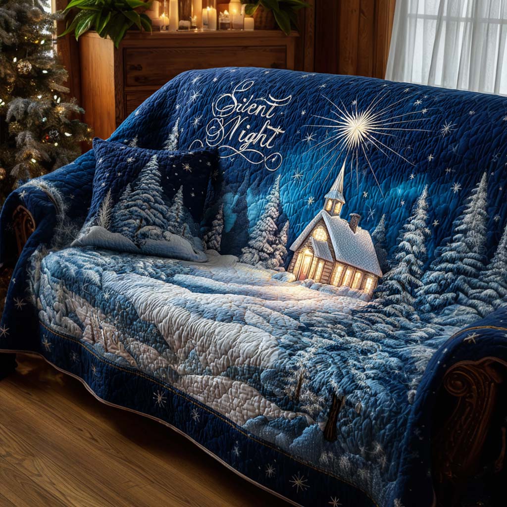 Midnight Chapel Light Quilted Sofa Cover NCU0NT11331