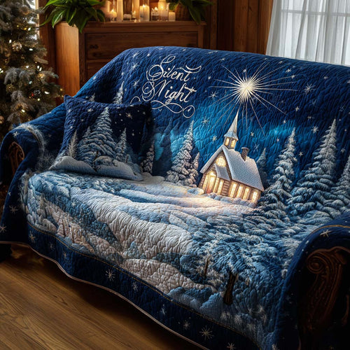 Midnight Chapel Light Quilted Sofa Cover NCU0NT11331