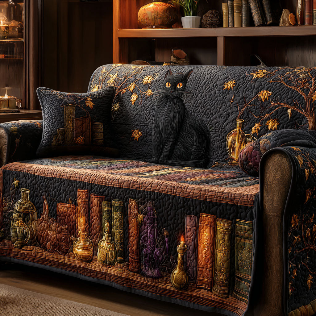Midnight Chapters Quilted Sofa Cover NCU0TV755