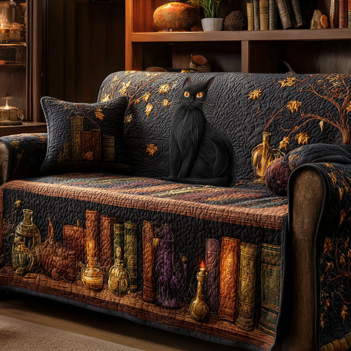 Midnight Chapters Quilted Sofa Cover NCU0TV755