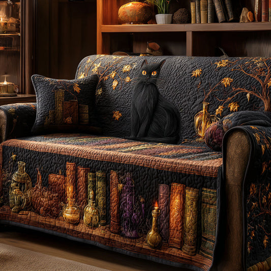 Midnight Chapters Quilted Sofa Cover NCU0TV755