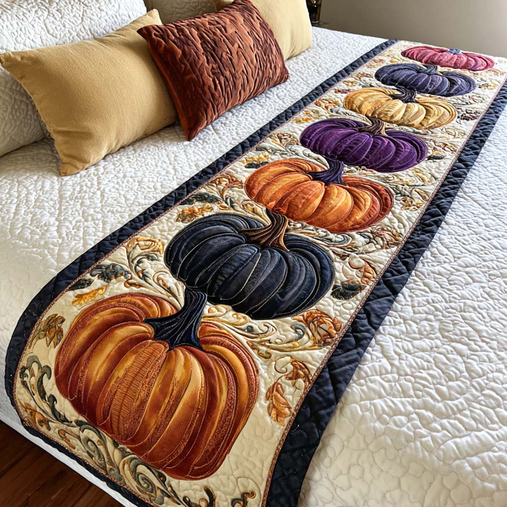 Midnight Charm Quilted Bed Runner NCU0NT9436