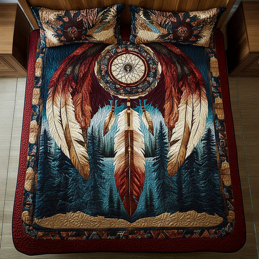 Midnight Circle 3-Piece Quilted Bedding Set NCU0PT7390