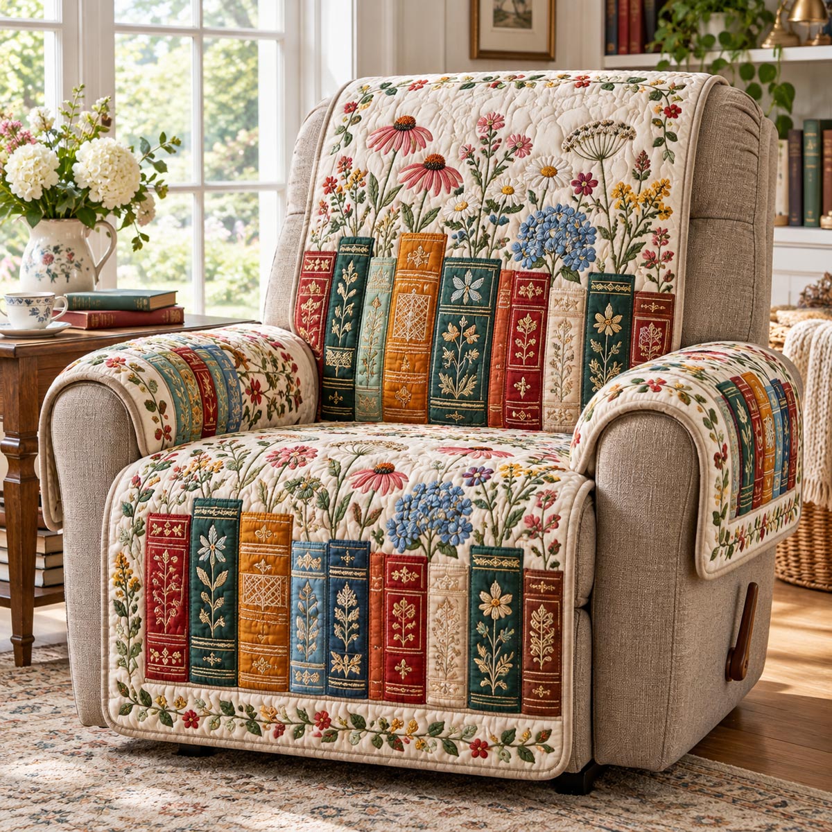 Midnight Classic Library Quilted Sofa Cover NCU0DV10339