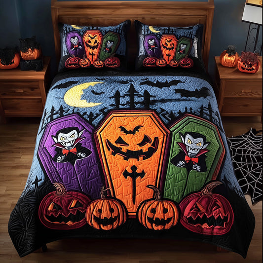 Midnight Coffins Quilted Bedding Set NCU0TH3220