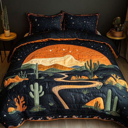 Midnight Desert Path 3-Piece Quilted Bedding Set NCU0NT4170