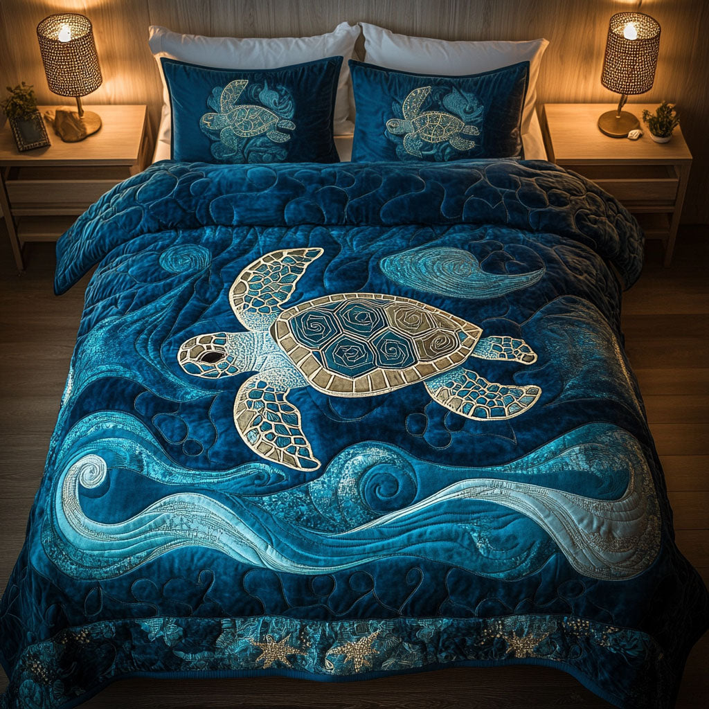 Midnight Drift 3-Piece Quilted Bedding Set NCU0NT4227