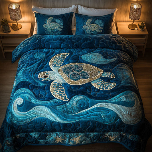 Midnight Drift 3-Piece Quilted Bedding Set NCU0NT4227