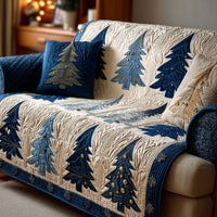 Midnight Evergreen Quilted Sofa Cover NCU0TV695