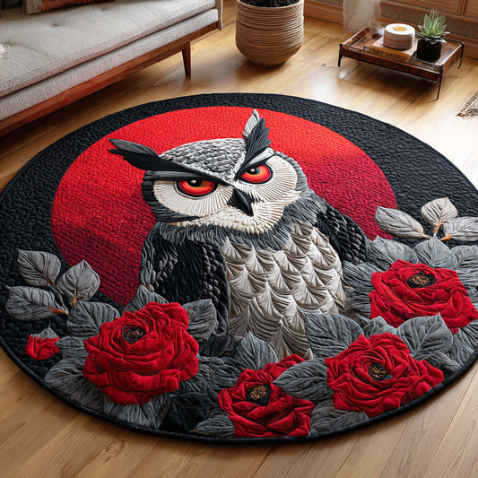 Midnight Feathers Quilted Round Mat NCU0TD386